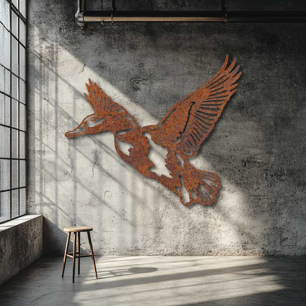 Flying Duck Metal Wall Art